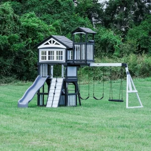 Whispering Point Outdoor Wooden Swing Set with Shipping &amp; Assembly Included