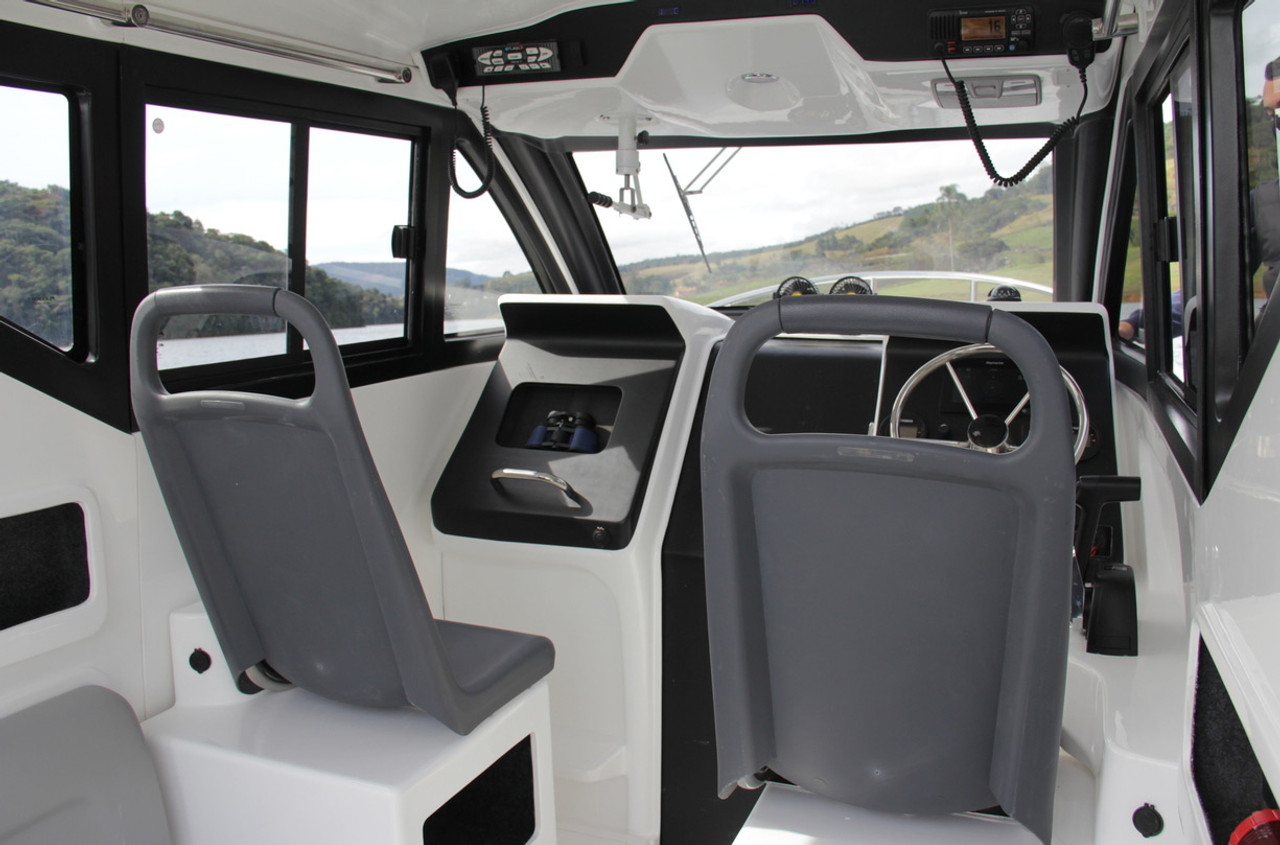 2022 Flex 680 Cabin Explorer with Mechanical Outboard Engine | Grey w/ Black Accents - Image 3