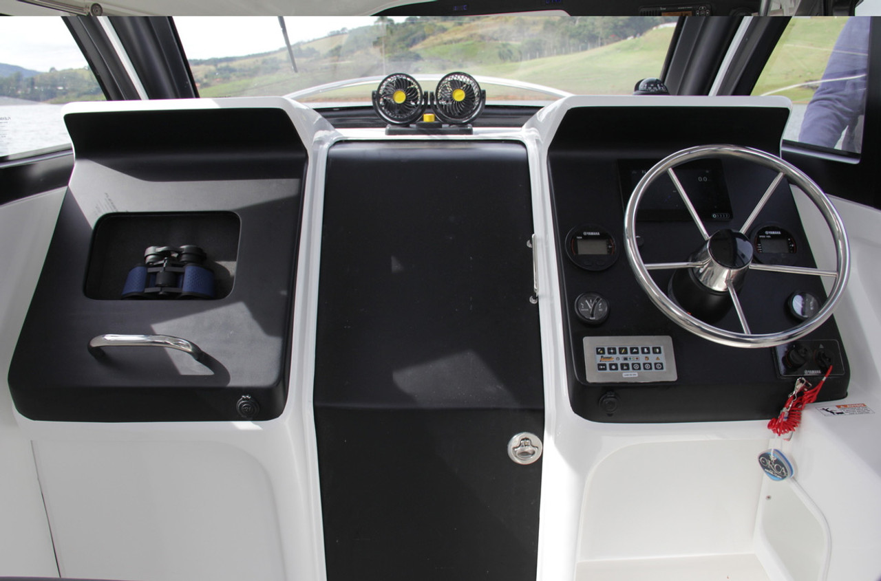 2022 Flex 680 Cabin Explorer with Mechanical Outboard Engine | Grey w/ Black Accents - Image 4